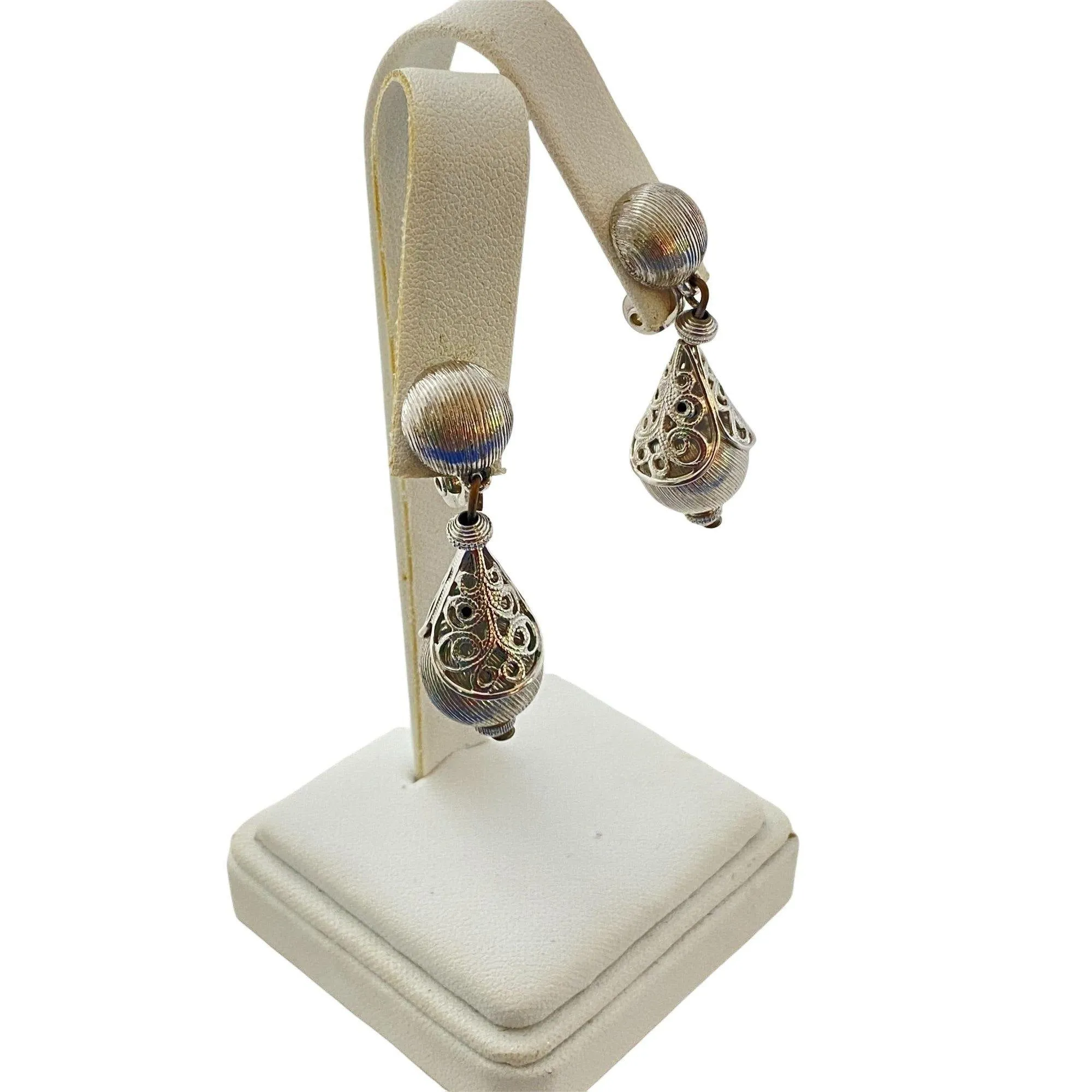 Vintage Monet Bolero Silver Earrings