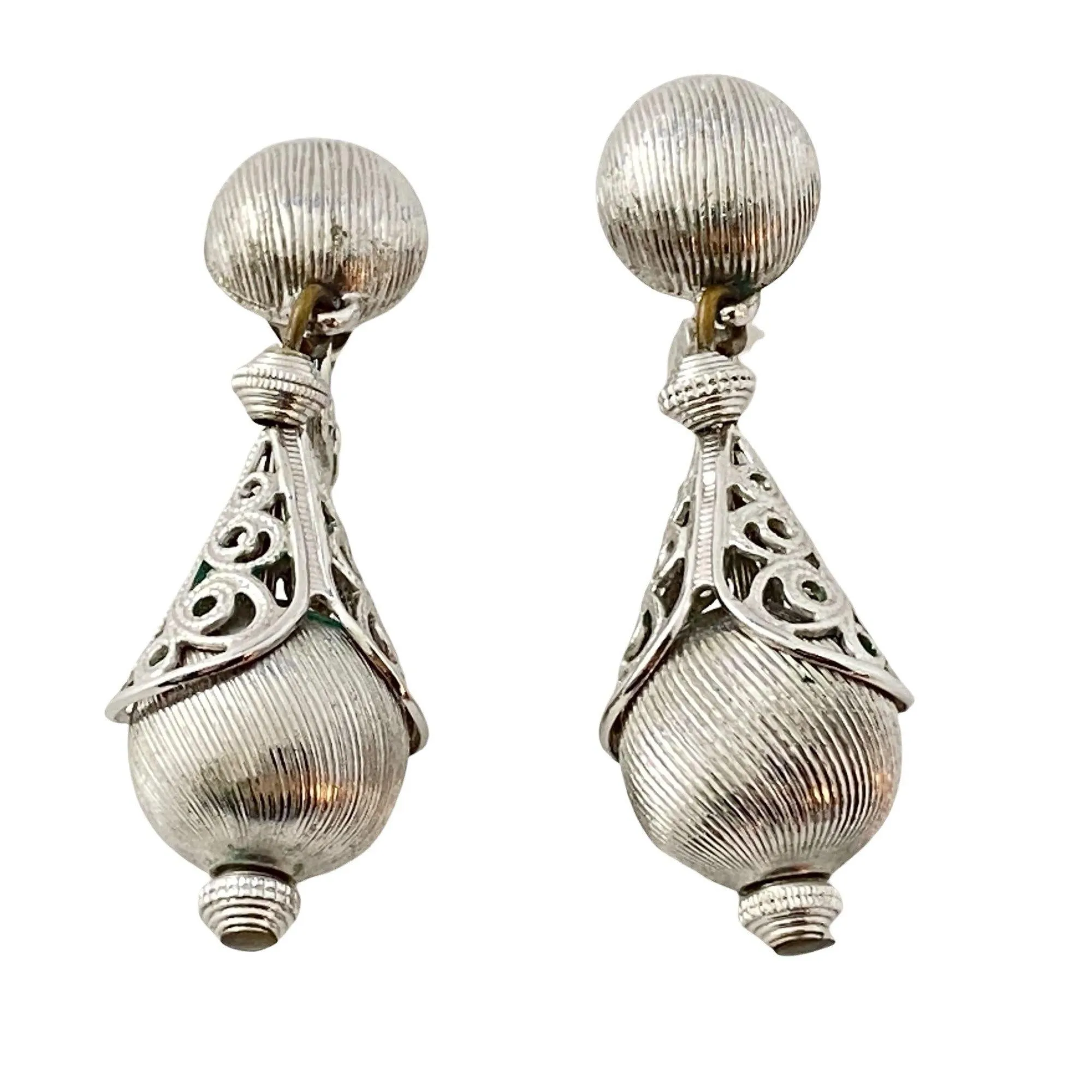 Vintage Monet Bolero Silver Earrings