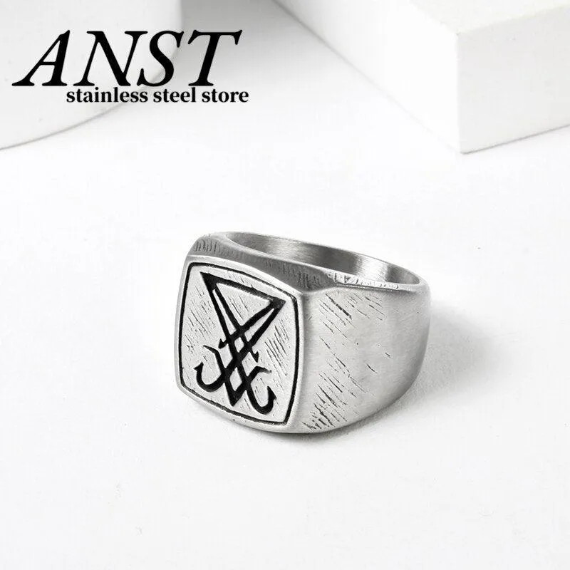 Vintage Sigil Lucifer Rock Ring