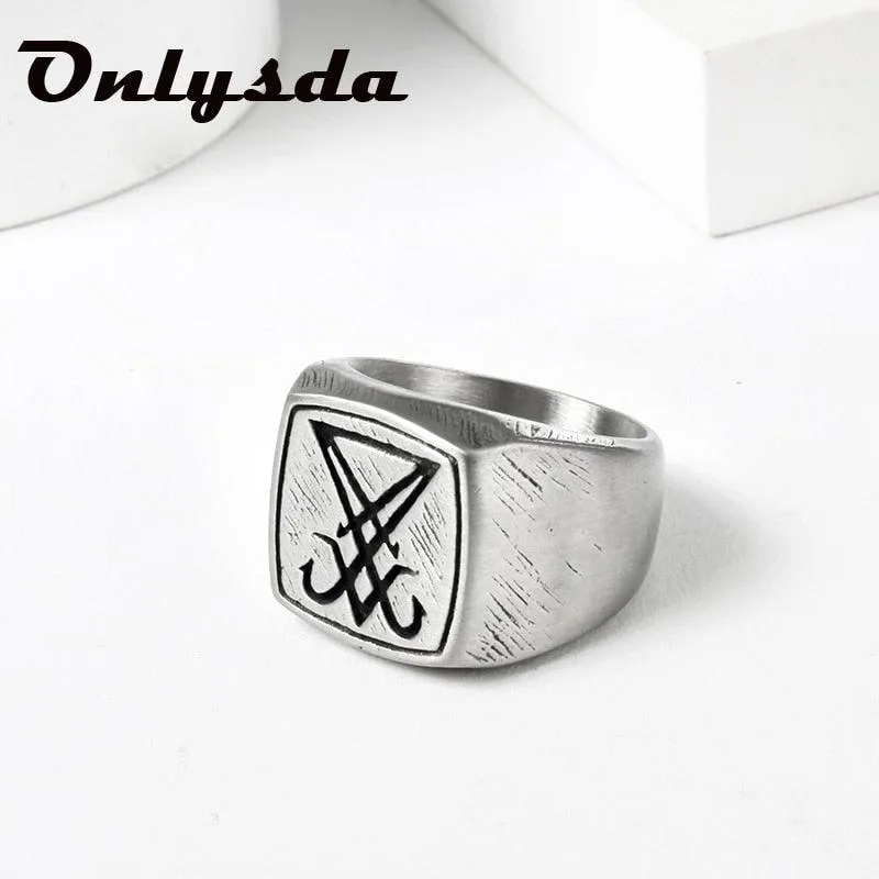 Vintage Sigil Lucifer Rock Ring