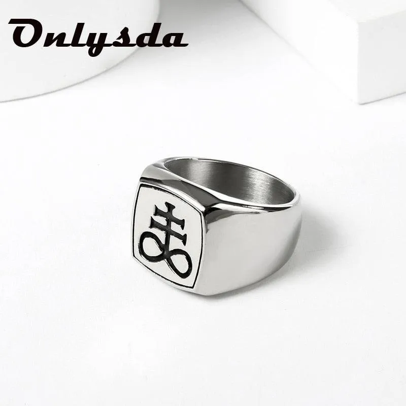 Vintage Sigil Lucifer Rock Ring