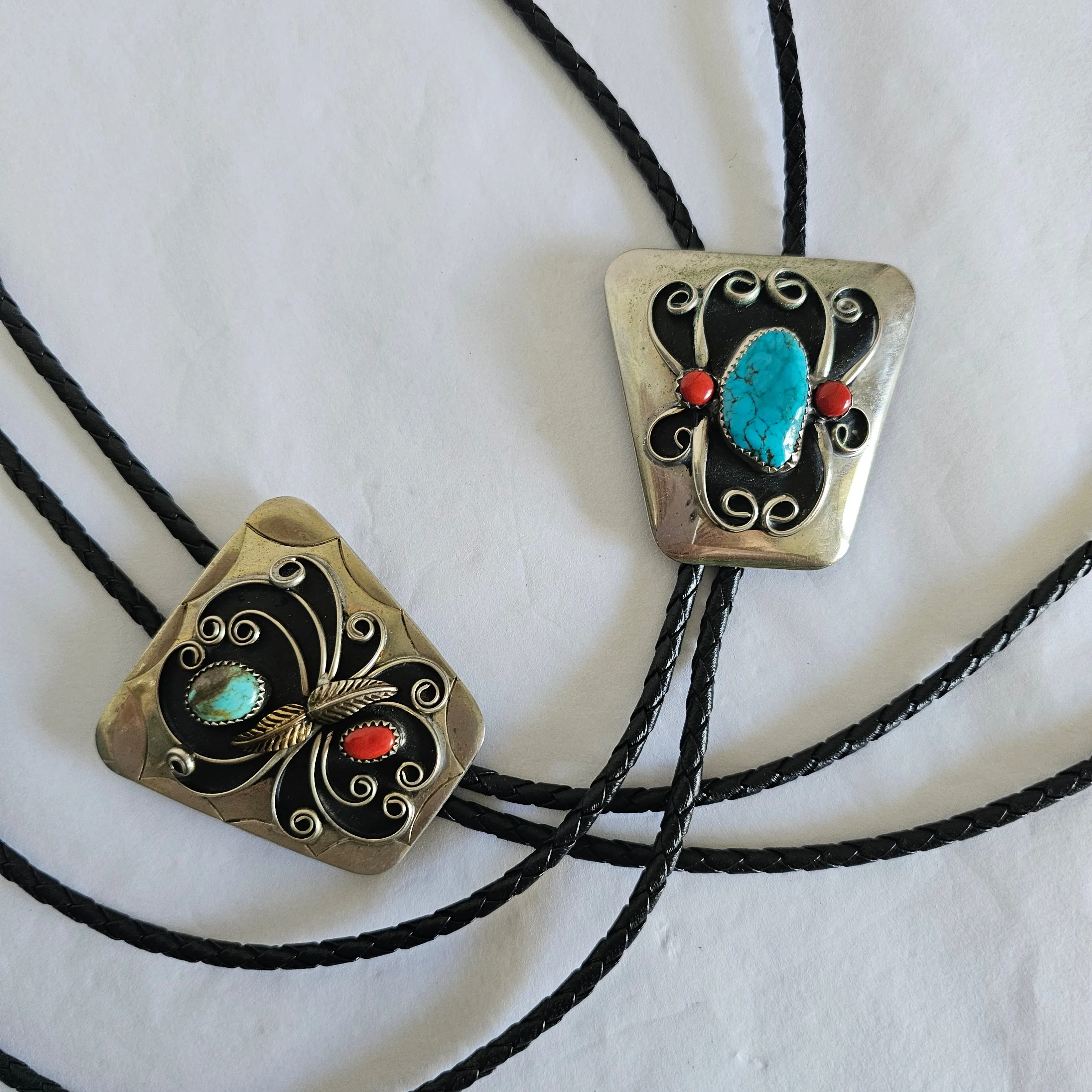 Vintage Southwestern Silver & Stone Bolo Tie – Choose Your Style