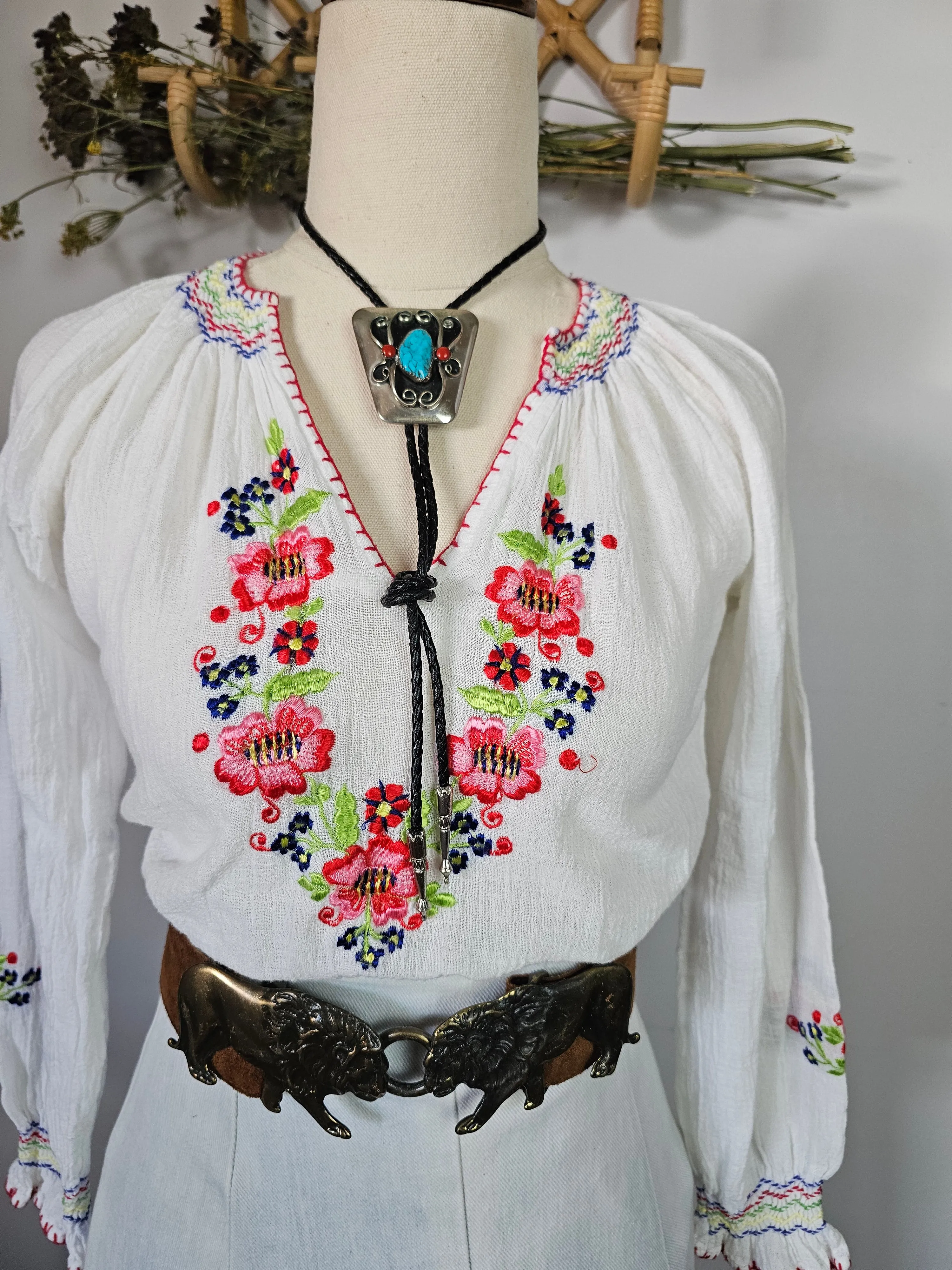 Vintage Southwestern Silver & Stone Bolo Tie – Choose Your Style