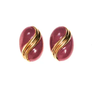 Vintage St John Couture Pink and Gold Earrings
