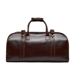 Vintage Style Leather Travel Duffle Bag - Spacious & Elegant