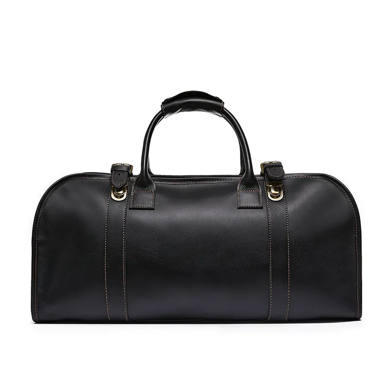 Vintage Style Leather Travel Duffle Bag - Spacious & Elegant