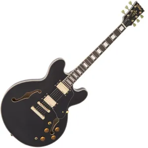 Vintage VSA500 ReIssued Semi Acoustic Guitar ~ Boulevard Black