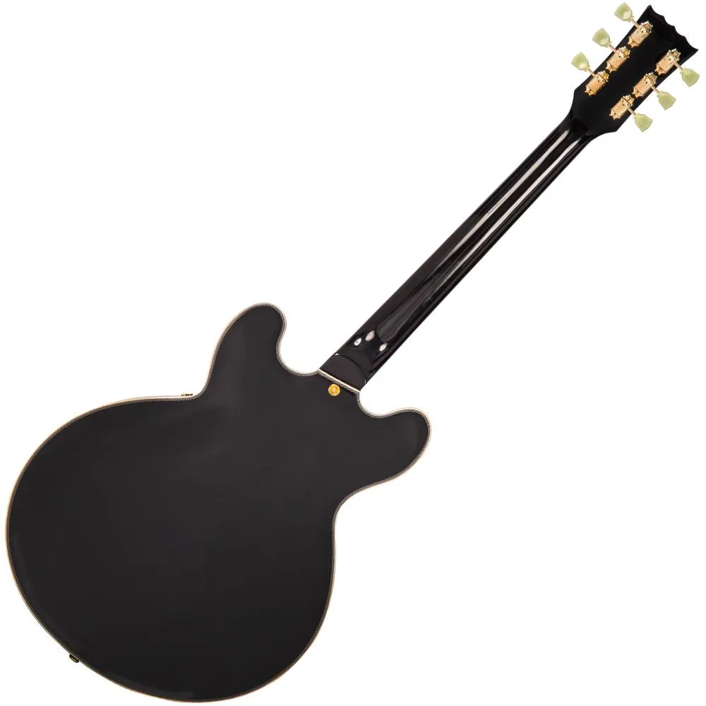 Vintage VSA500 ReIssued Semi Acoustic Guitar ~ Boulevard Black