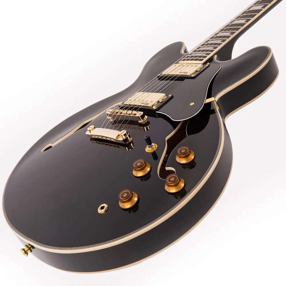 Vintage VSA500 ReIssued Semi Acoustic Guitar ~ Boulevard Black