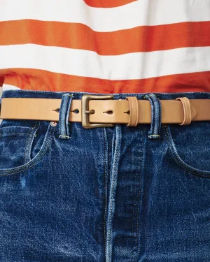 Warehouse & Co Slim Leather Belt Tan