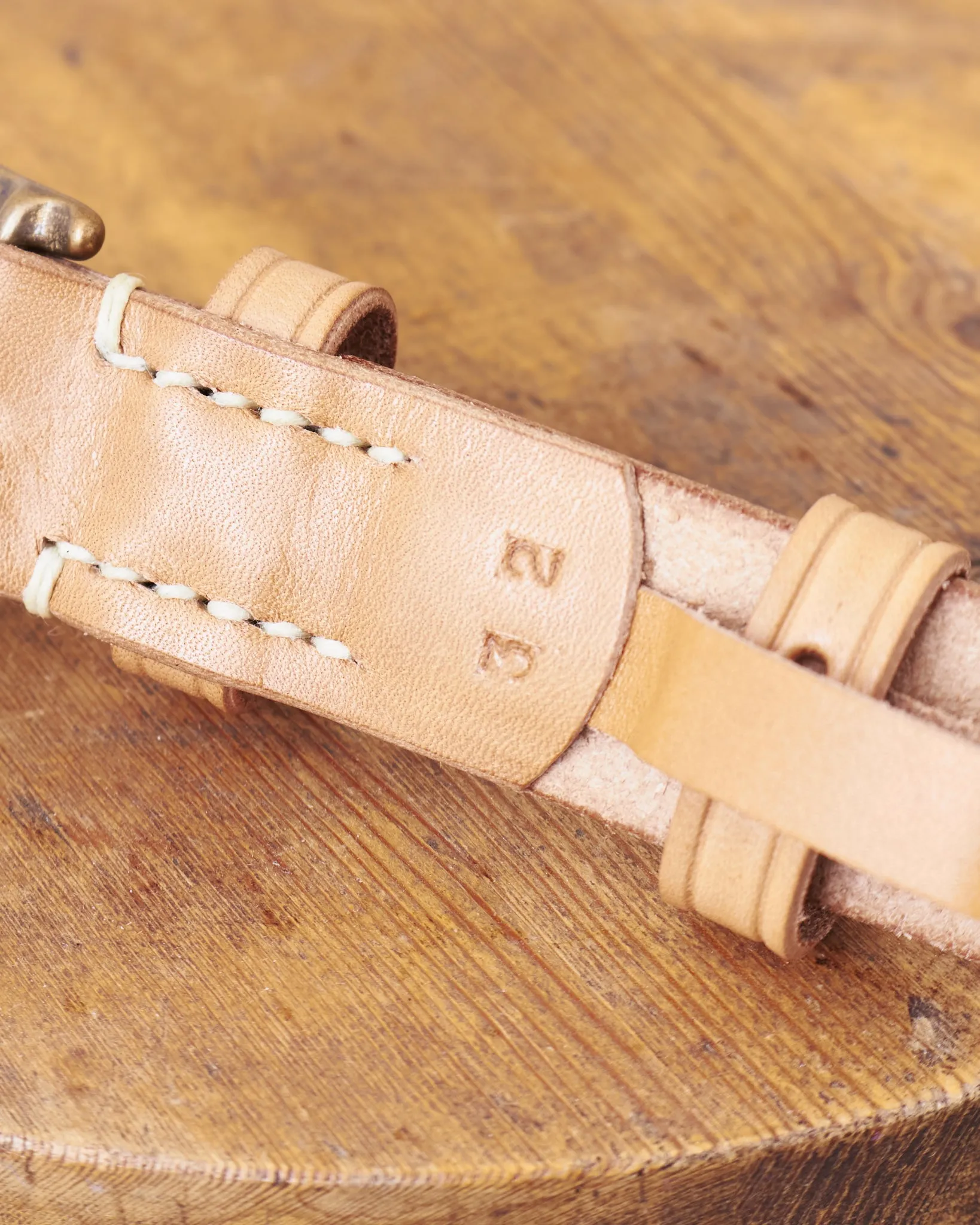 Warehouse & Co Slim Leather Belt Tan