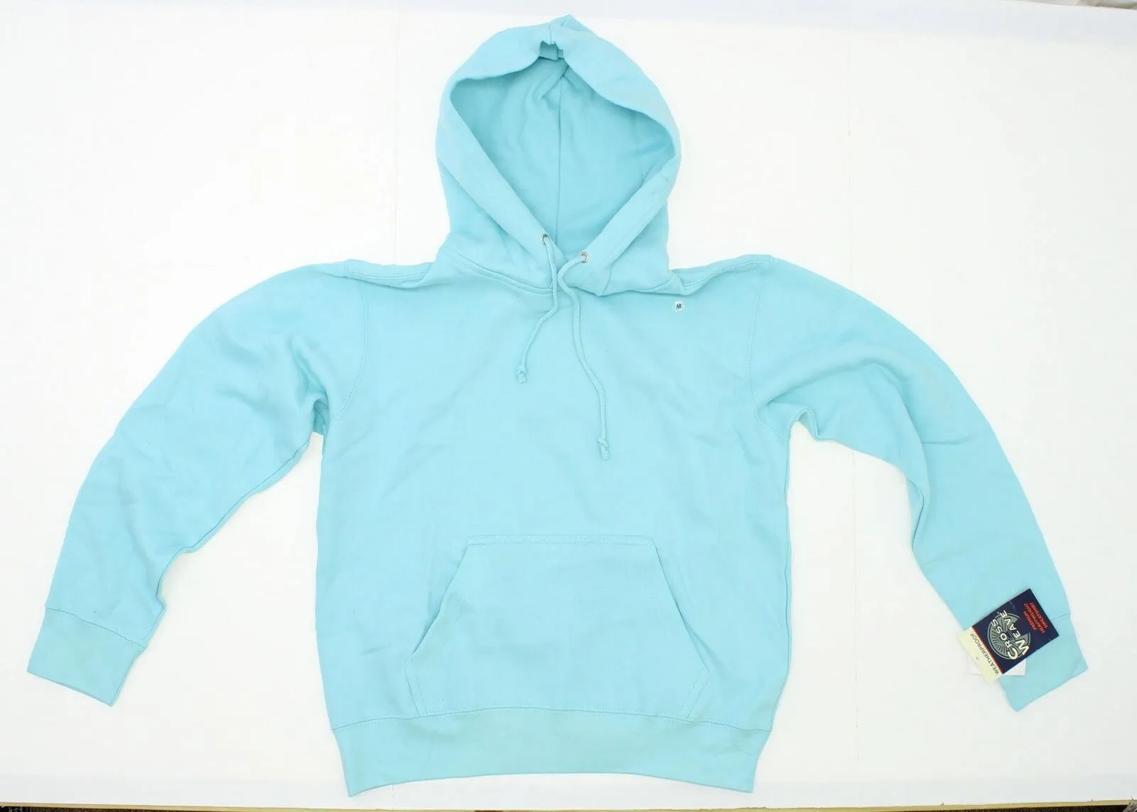 Weatherproof Women's Cross Weave Hooded Sweatshirt Beach Blue Medium