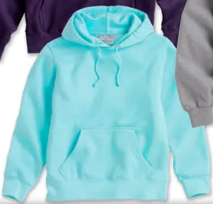 Weatherproof Women's Cross Weave Hooded Sweatshirt Beach Blue Medium