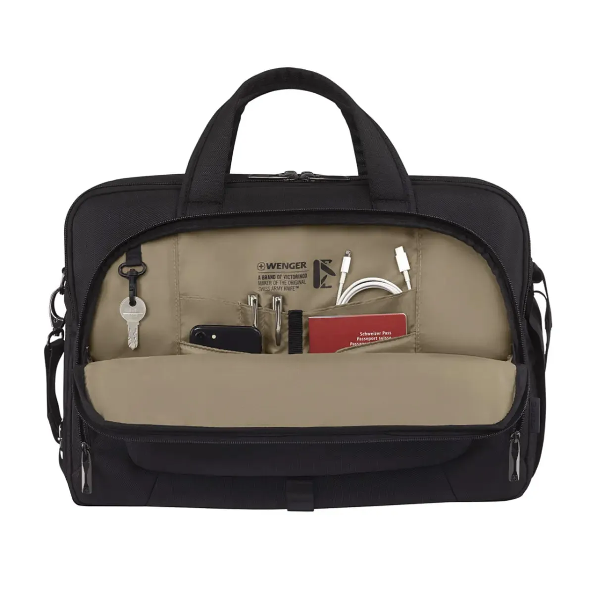 Wenger Icons Meteor 16" - 17" Laptop Brief with Tablet Pocket - Black