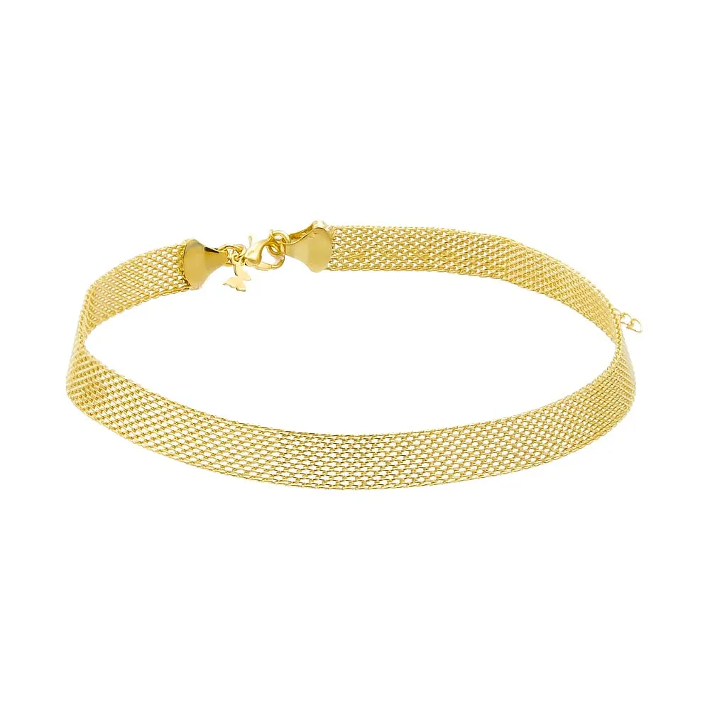 Wide Mesh Chain Choker Necklace