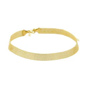 Wide Mesh Chain Choker Necklace