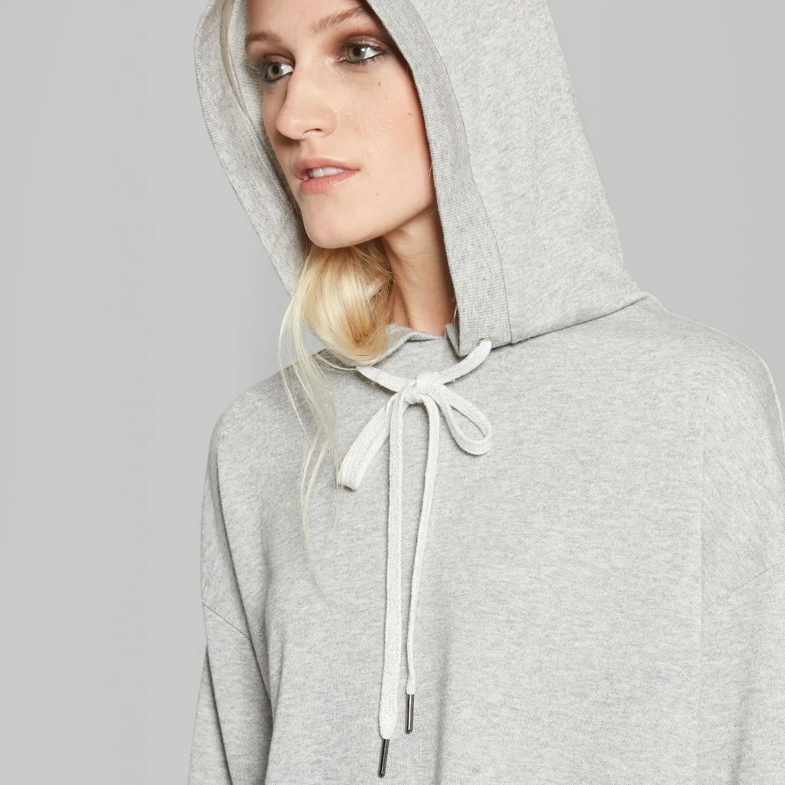 Wild Fable Women's Long Sleeve Lurex Cropped French Terry Hoodie Top