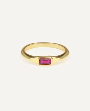 Winnie Baguette Signet Ring