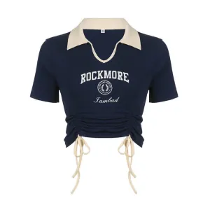 Women's Contrasting Drawstring Slim T-shirt