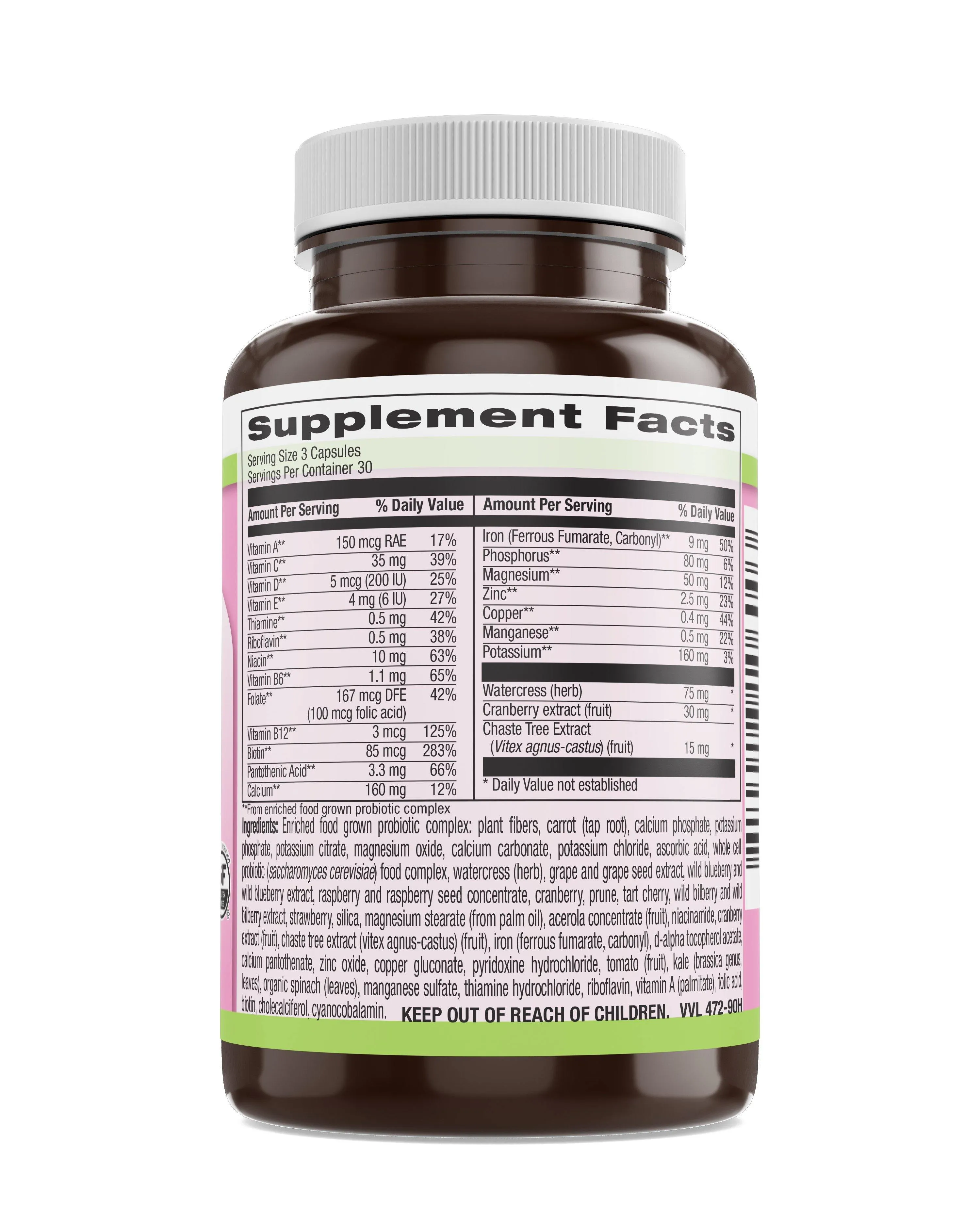 Women's Multi Veg Caps - Whole Food Essentials   90 Count