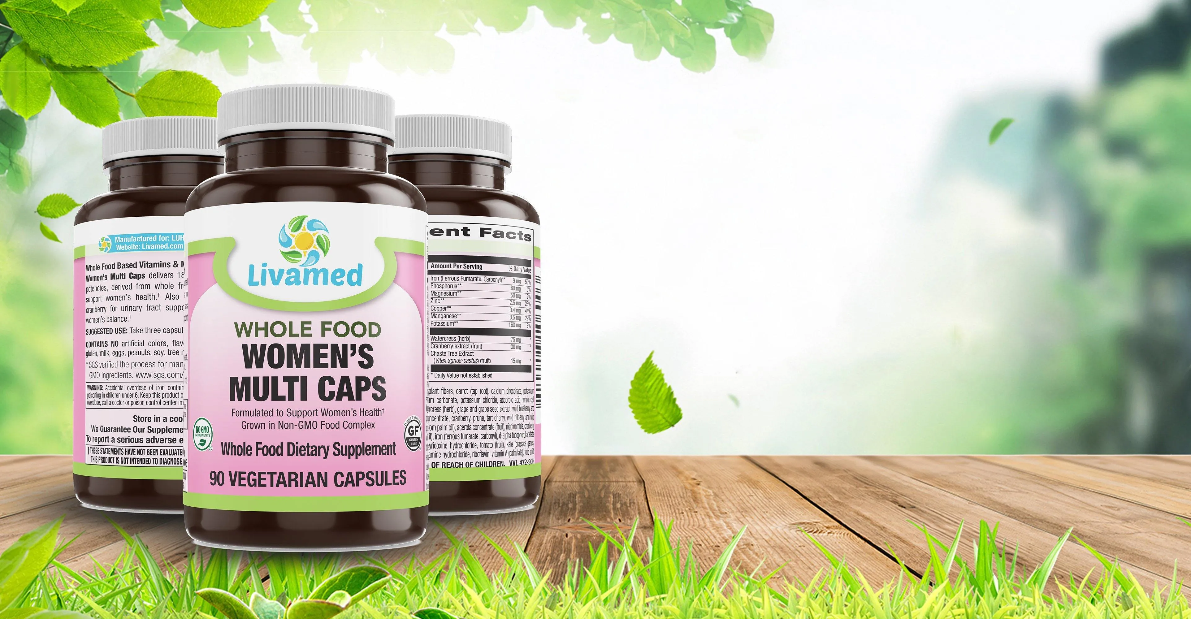 Women's Multi Veg Caps - Whole Food Essentials   90 Count