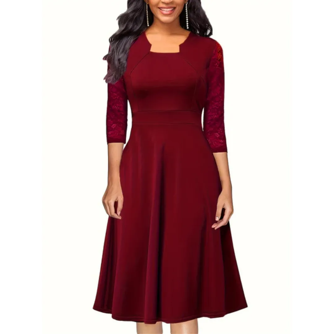 Women's Vintage Fit And Flare Dress | Midi