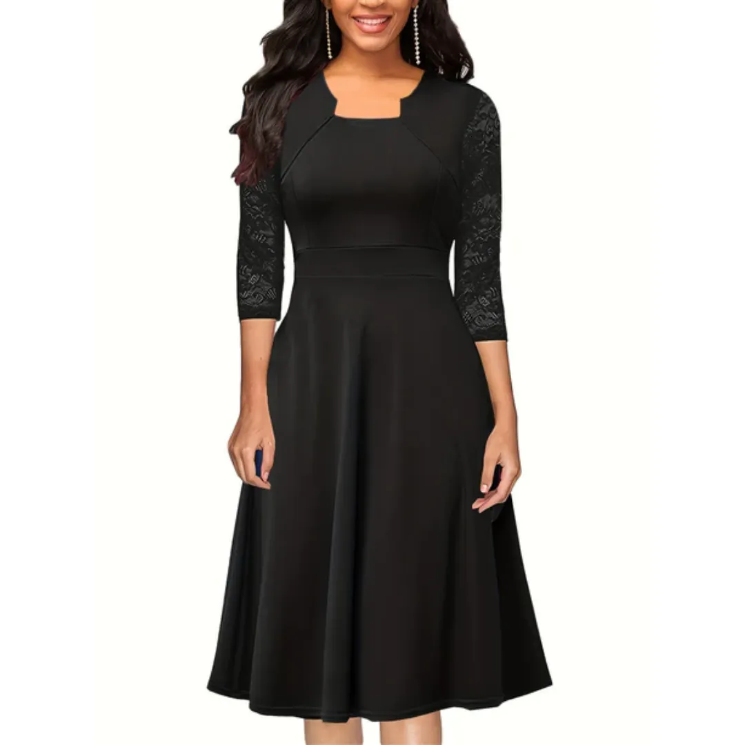 Women's Vintage Fit And Flare Dress | Midi