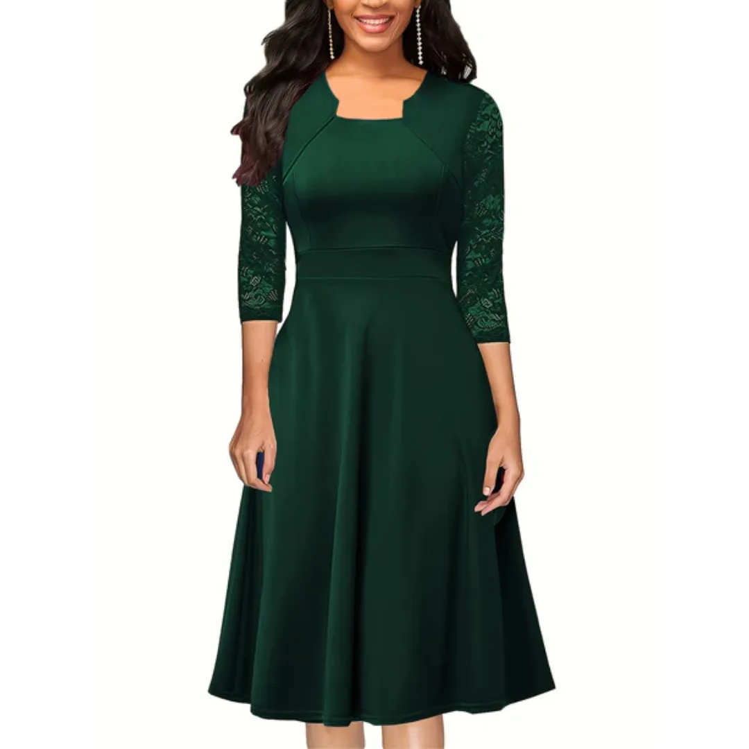 Women's Vintage Fit And Flare Dress | Midi