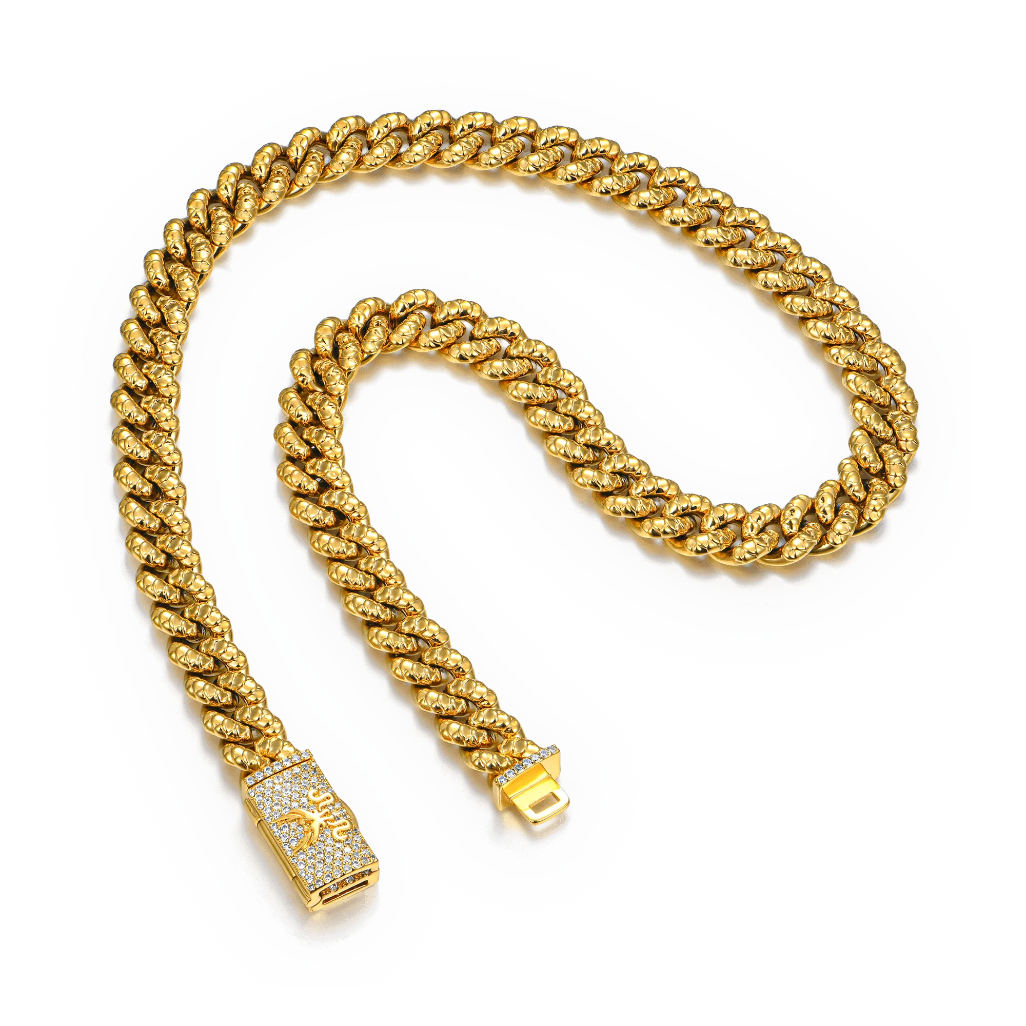WONG Dragon Box Clasp Miami Cuban Curb Chain - 10mm
