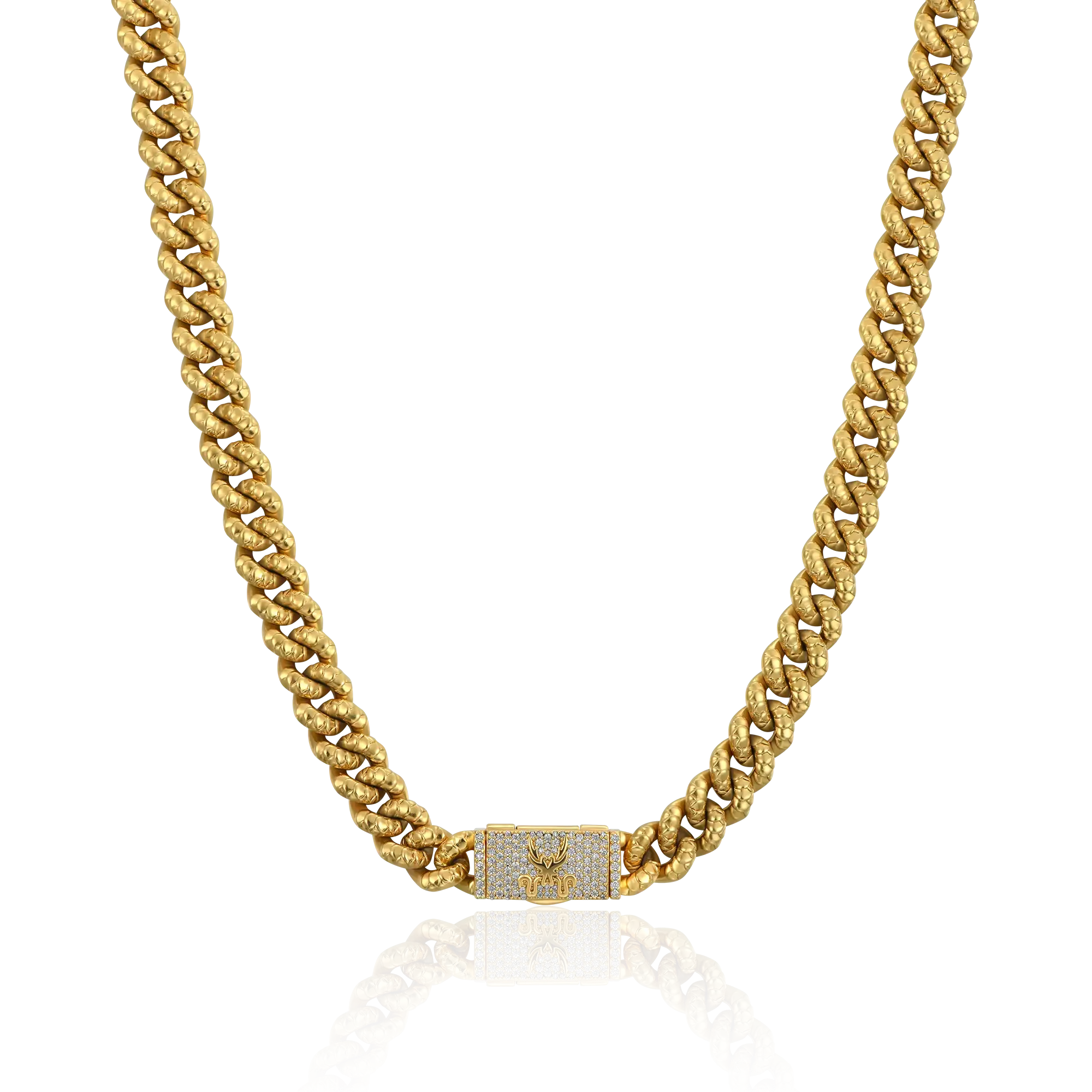 WONG Dragon Box Clasp Miami Cuban Curb Chain - 10mm